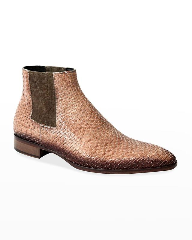 Mens Burnished Woven Chelsea Boots Product Image