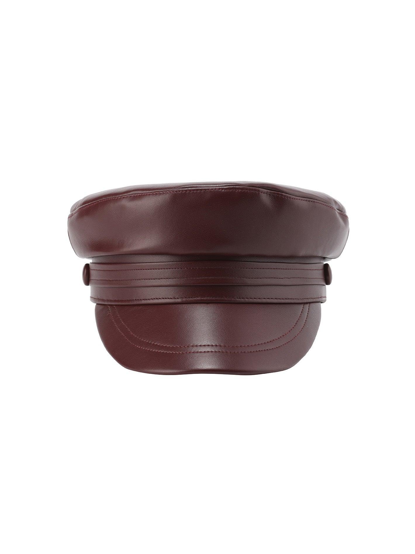 Mirabel Faux Leather Hat (Brown) Product Image