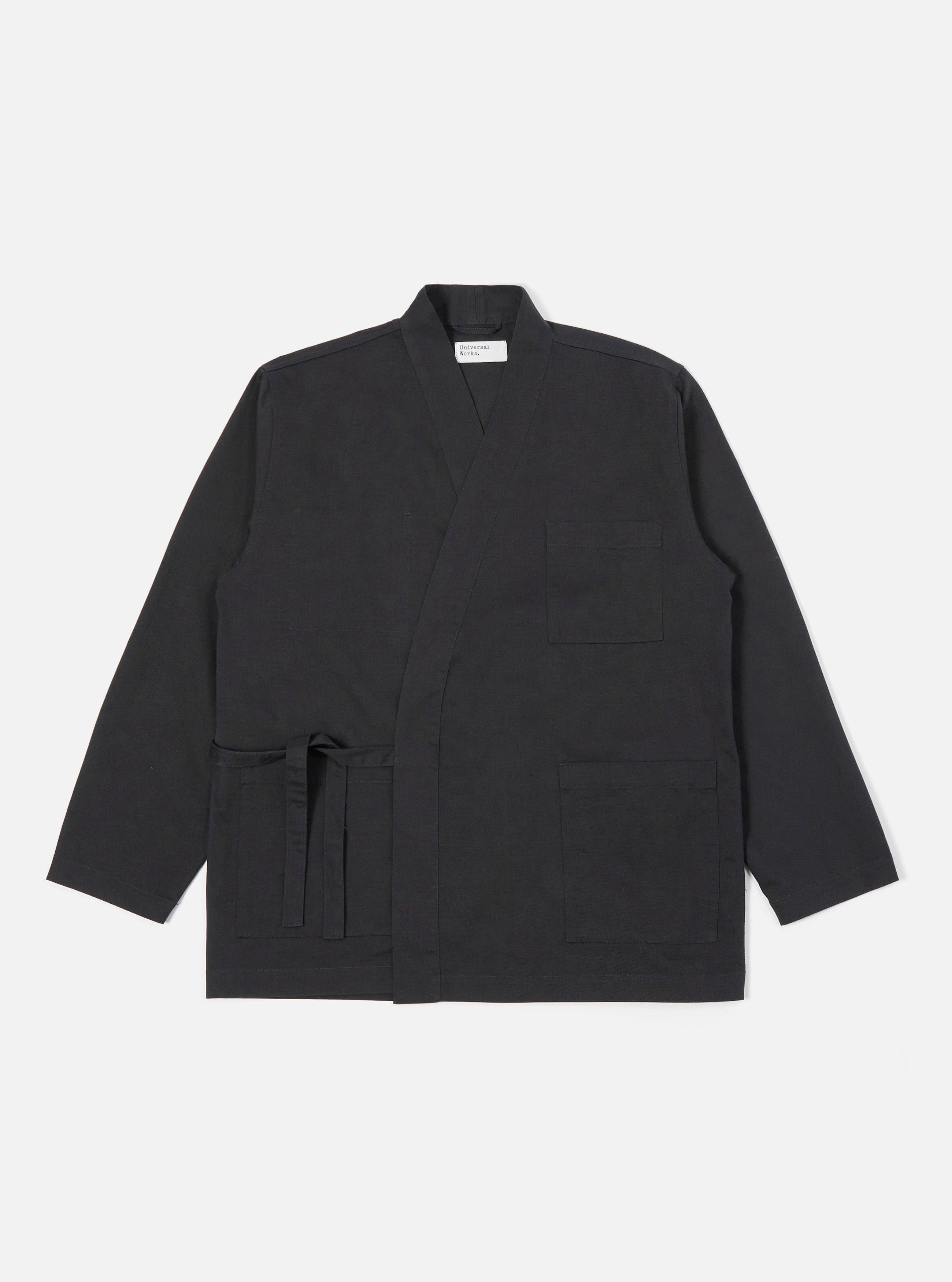 Universal Works Kyoto Work Jacket in Black Twill Product Image