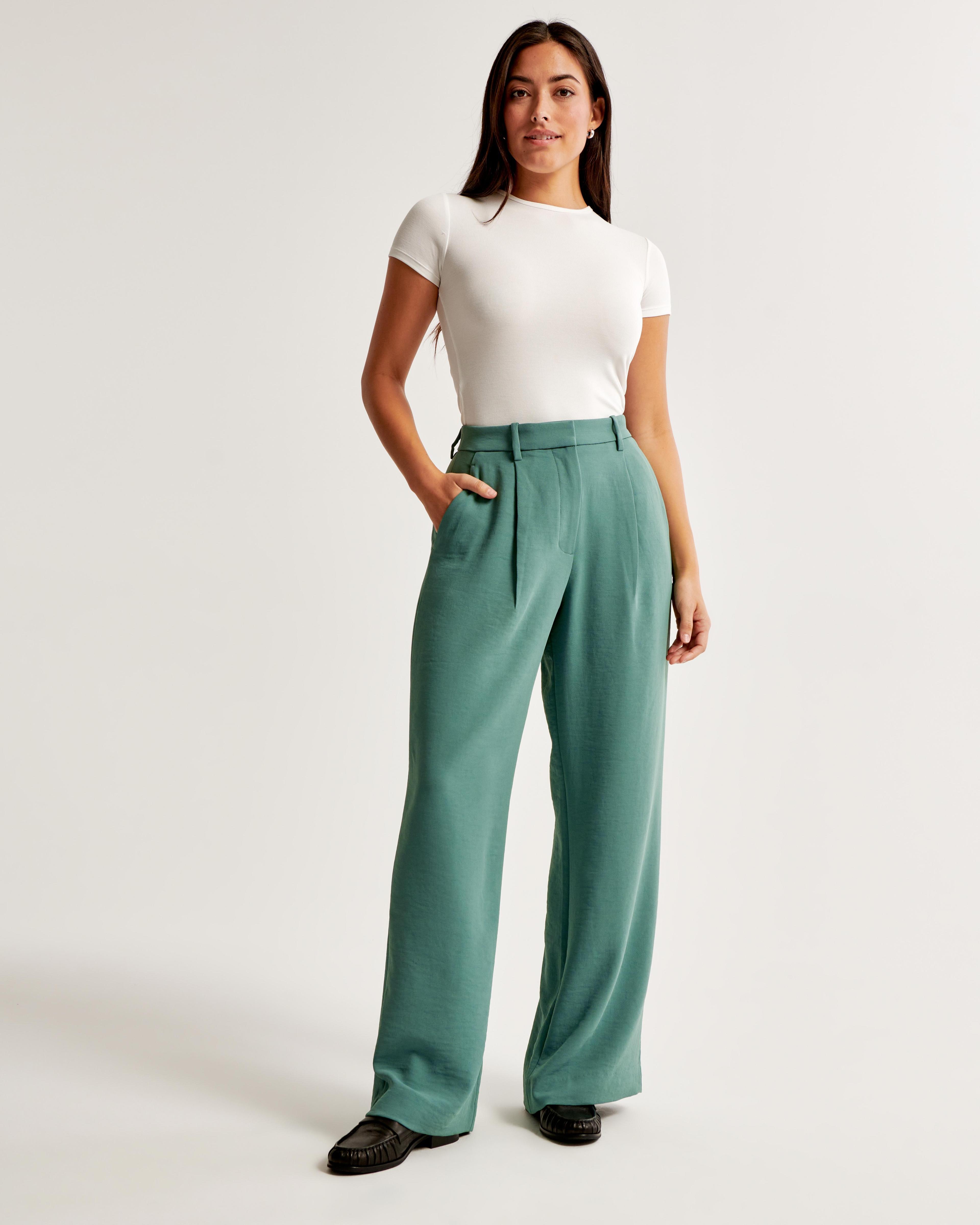 Curve Love A&F Harper Tailored Premium Crepe Pant Product Image