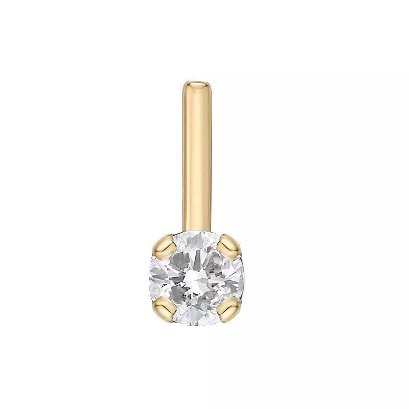 Lila Moon 14k Gold Diamond Accent L-shape Nose Stud, Womens, 14k Whgold Product Image