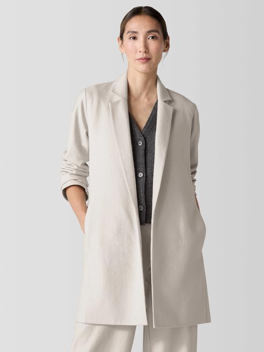 Felted Wool Jersey Long Blazer in Regenerative Wool Product Image