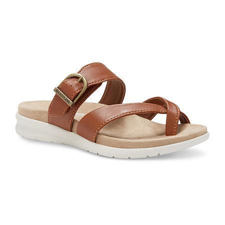 Eastland Sienna Womens Slide Sandals Light Grey Product Image