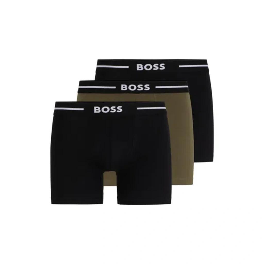 HUGO BOSS Three-pack Of Boxer Briefs With Logo Waistbands In Patterned Product Image