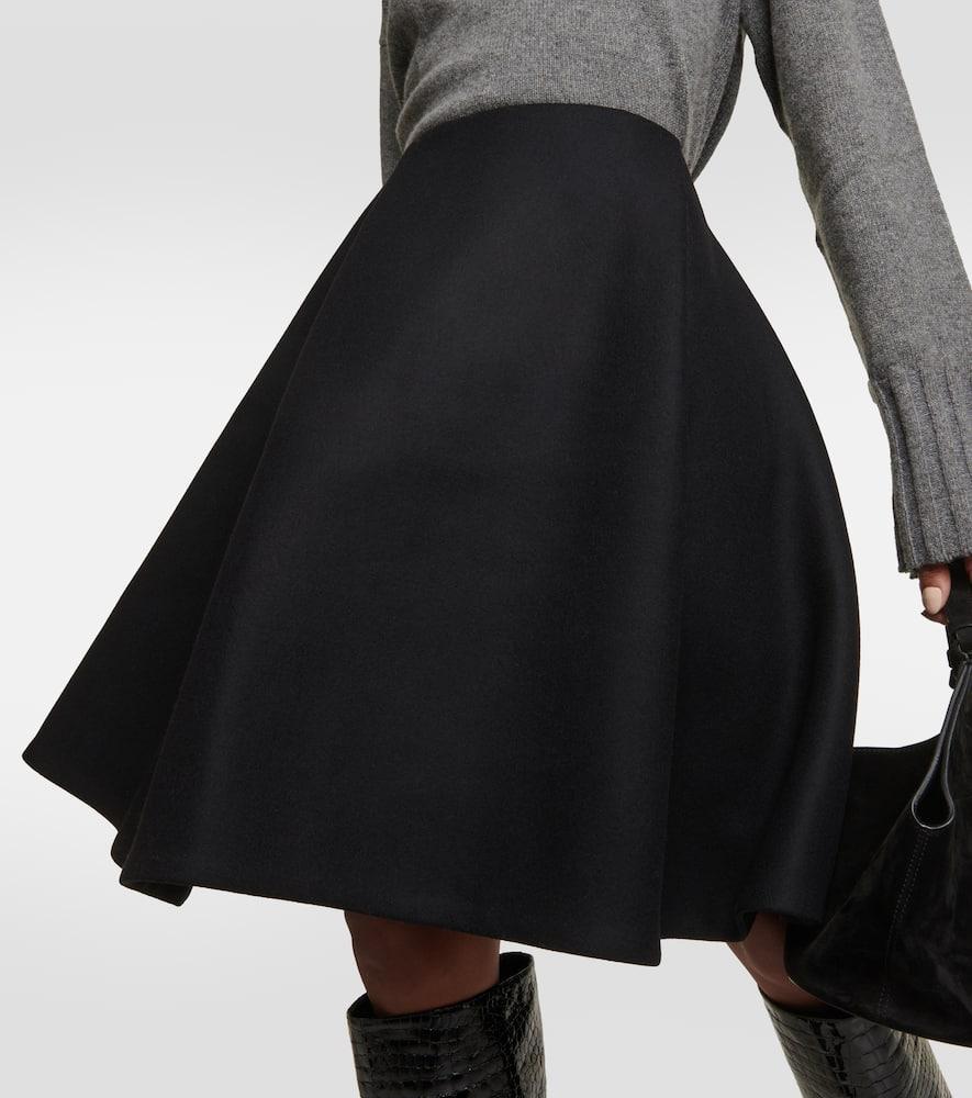 KHAITE Farla Wool-blend Midi Skirt In 200 Black Product Image