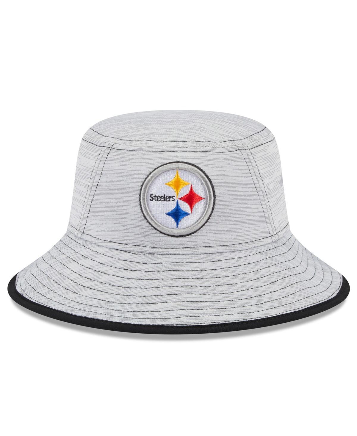 Mens New Era Gray Pittsburgh Steelers Game Bucket Hat Product Image