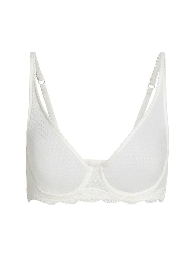 Womens Mid-Week Sheer Polka Dot Underwire Balconette Bra Product Image