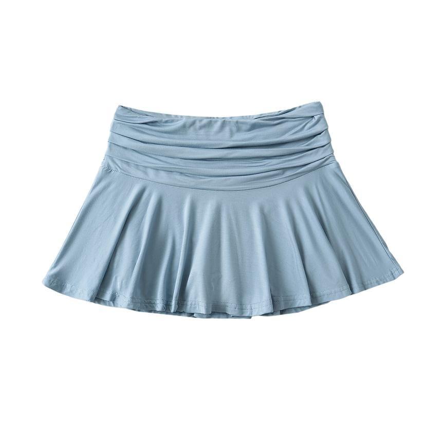 High Waist Plain Mini A-Line Skirt Product Image