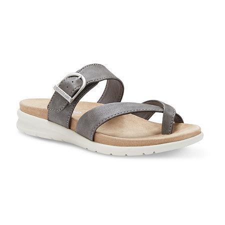 Eastland Sienna Womens Slide Sandals Light Grey Product Image