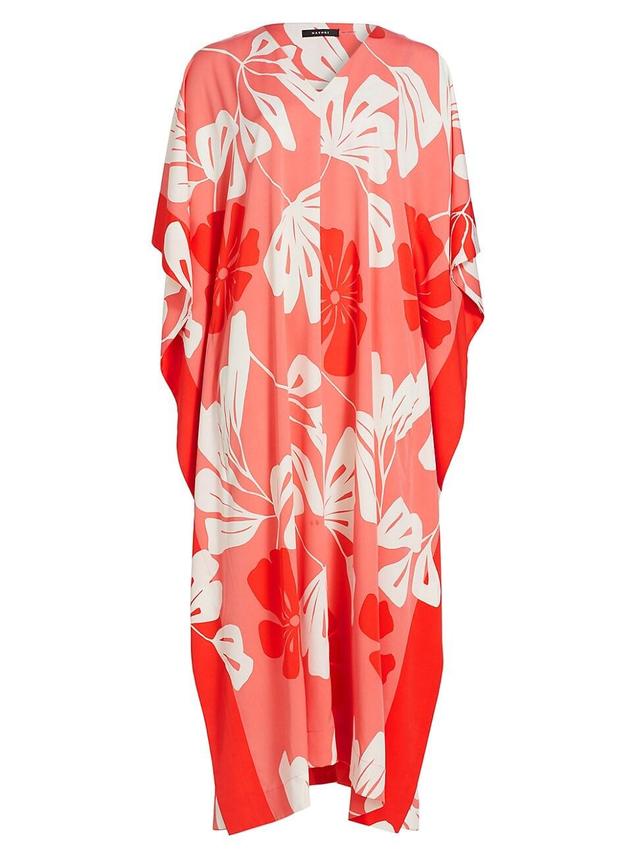 Womens Palma Crpe de Chine Caftan Dress Product Image