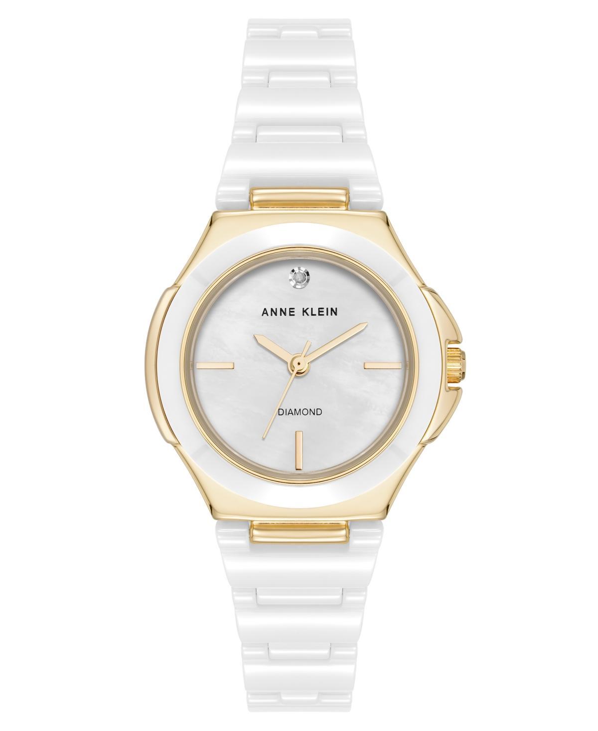 Anne Klein Womens Quartz White Ceramic Bracelet Watch - White Product Image