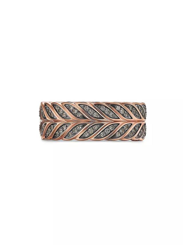 Chevron Pave Band Ring in 18K Rose Gold Product Image