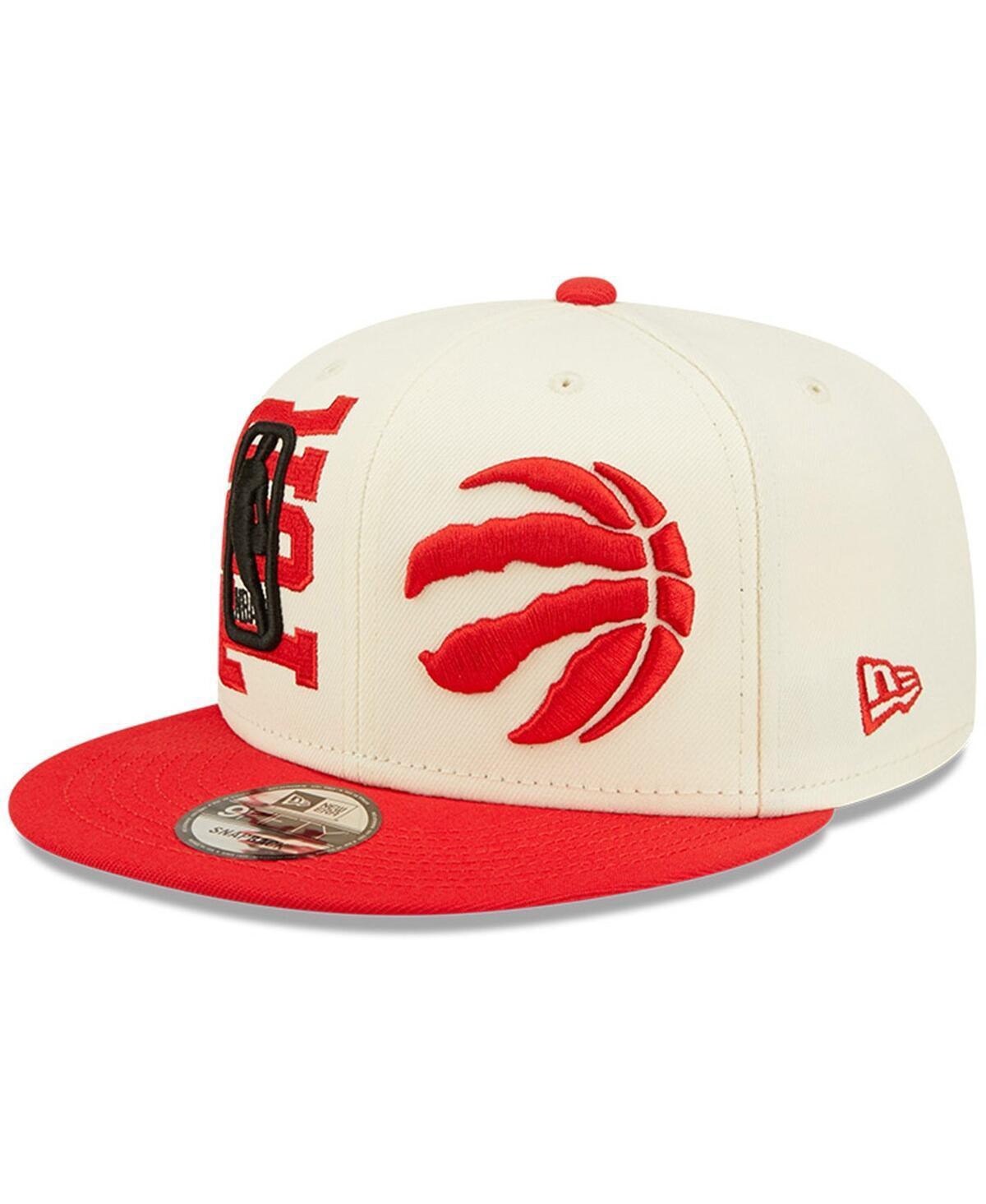 Mens New Era Cream and Red Toronto Raptors 2022 Nba Draft 9FIFTY Snapback Adjustable Hat - Cream Product Image