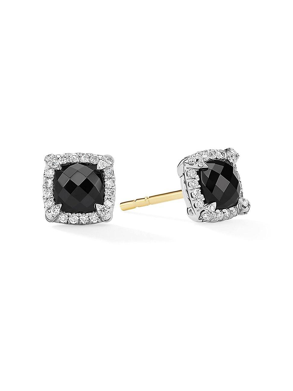 Womens Petite Chtelaine Pav Bezel Stud Earrings With Diamonds Product Image