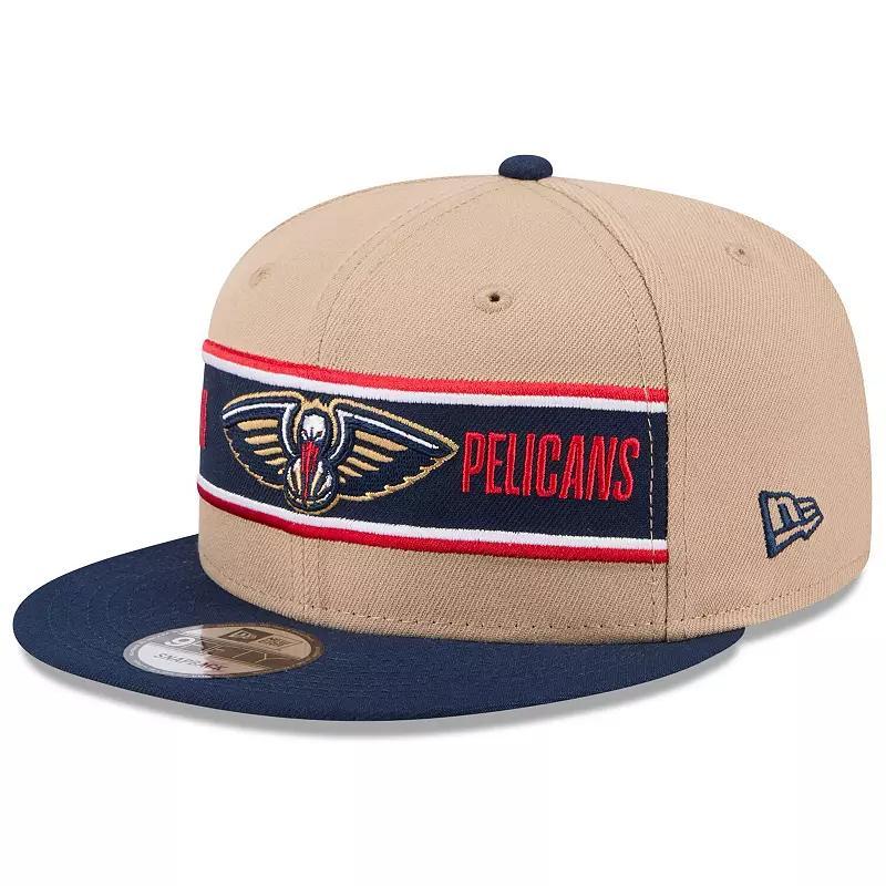 Mens New Era Tan/Navy New Orleans Pelicans 2024 NBA Draft 9FIFTY Snapback Hat Product Image