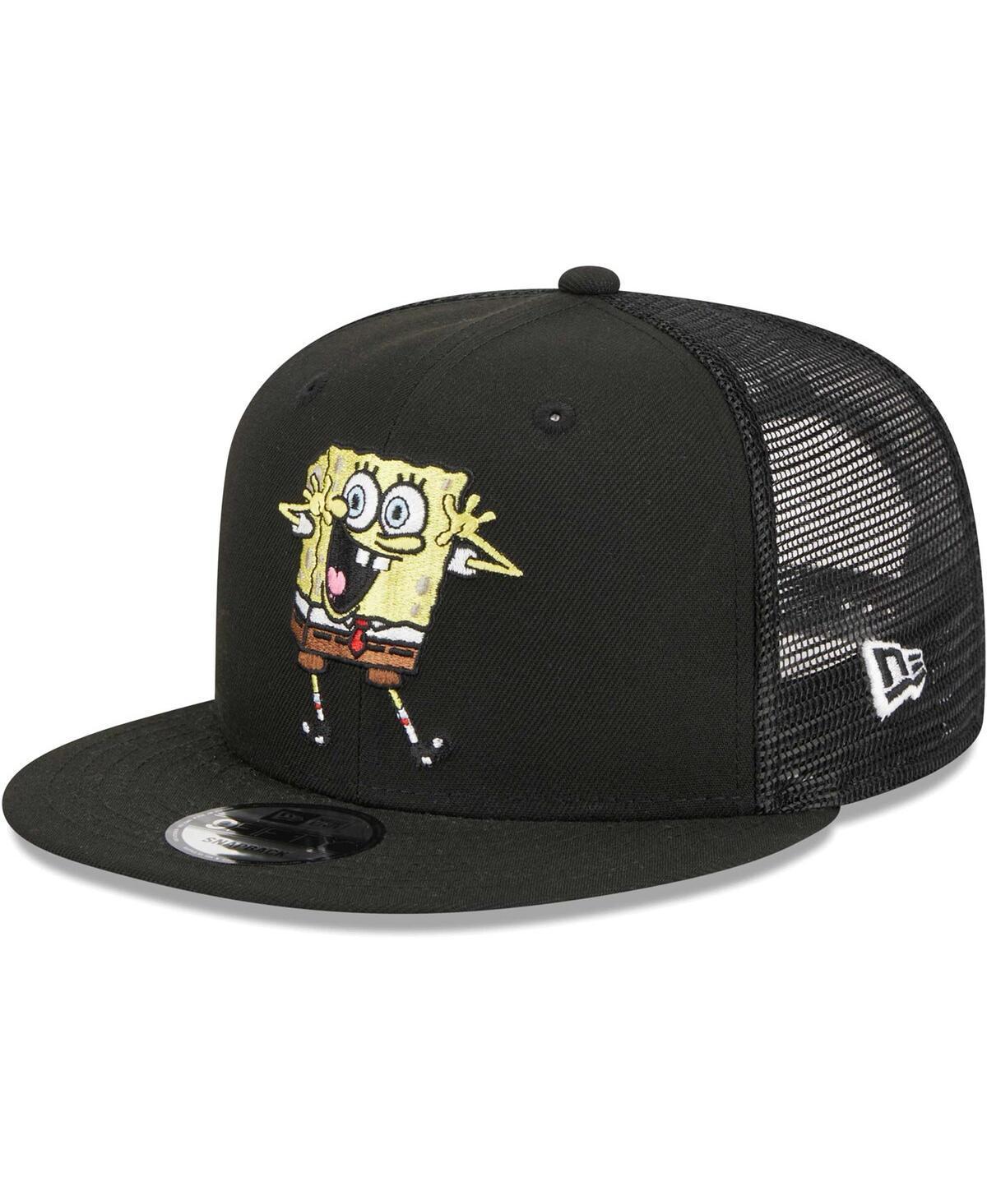 Mens New Era Black SpongeBob SquarePants  Trucker 9FIFTY Snapback Hat Product Image