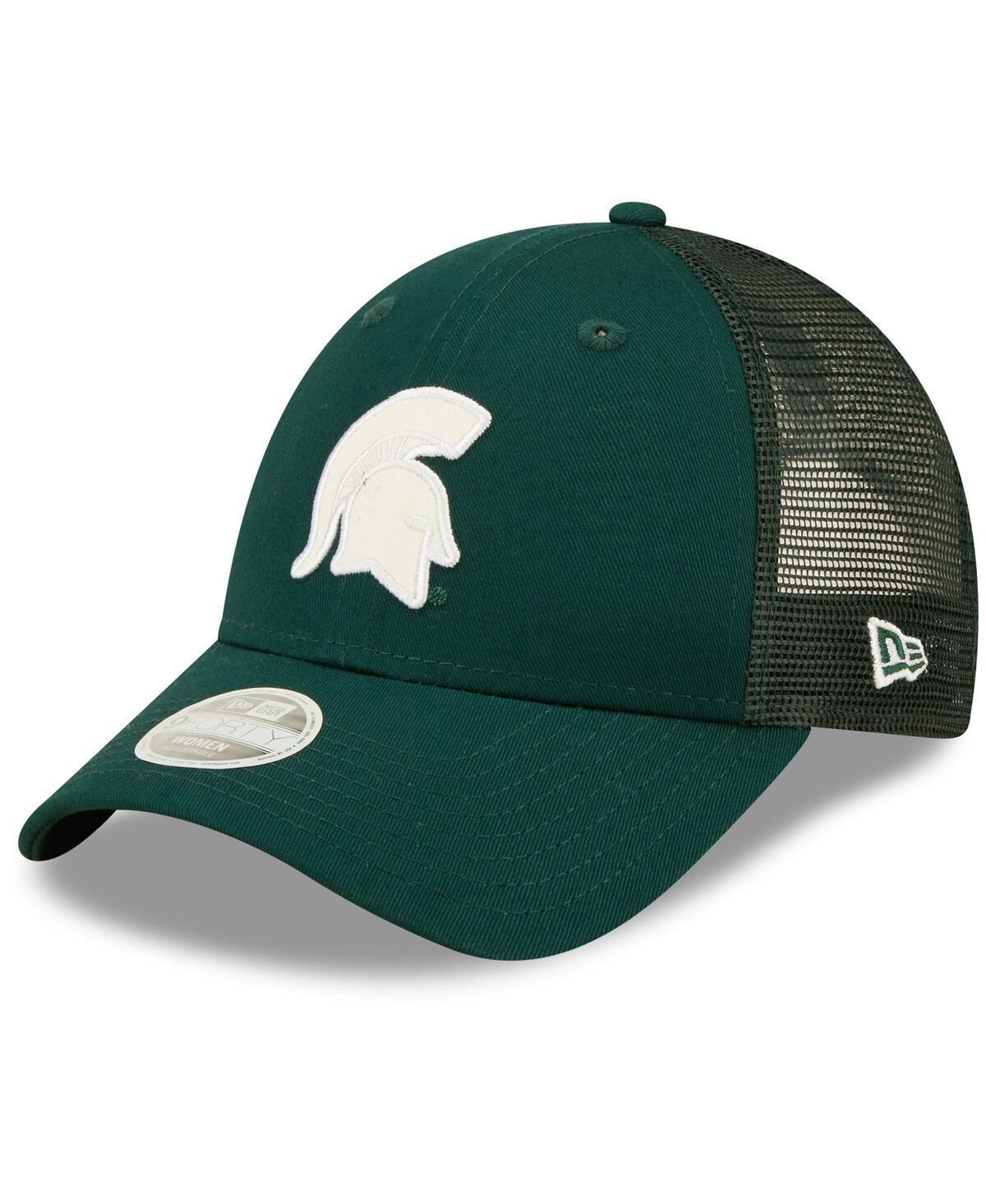 Womens New Era Green Michigan State Spartans 9FORTYLogo Spark Trucker Snapback Hat Product Image