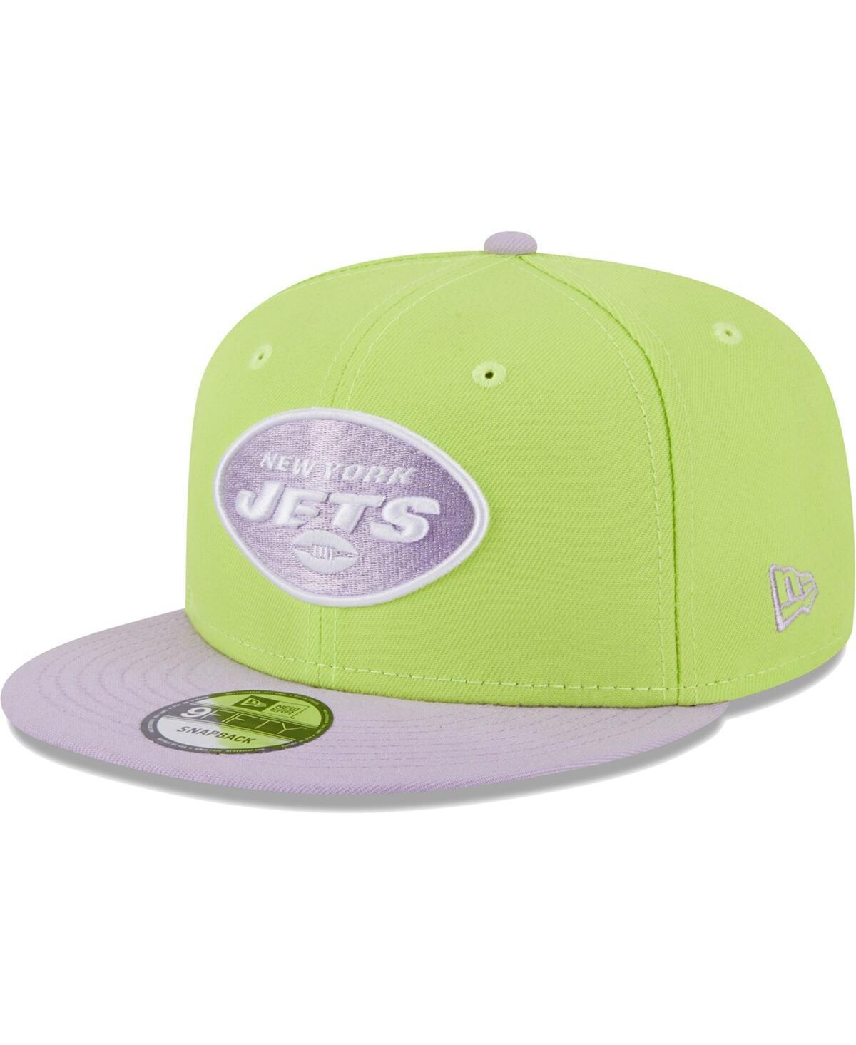 Mens New Era Neon Green/Lavender New York Jets Two-Tone Color Pack 9FIFTY Snapback Hat Product Image