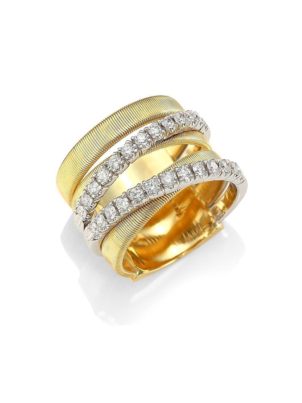 Womens Masai 18K White & Yellow Gold Diamond Ring Product Image