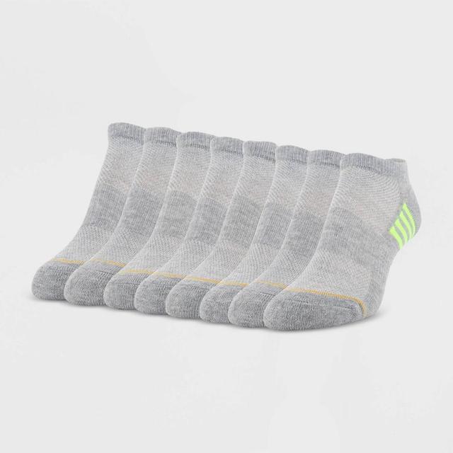 All Pro Womens Striped Extended Size Aqua FX Heel Toe Cushioned 6+2 Bonus Pack No Show Athletic Socks - Gray 8-12 Product Image