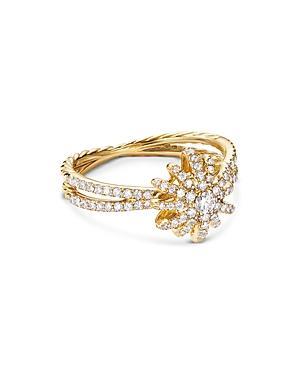 Womens Starburst Ring in 18K Gold with Pav Diamonds Product Image