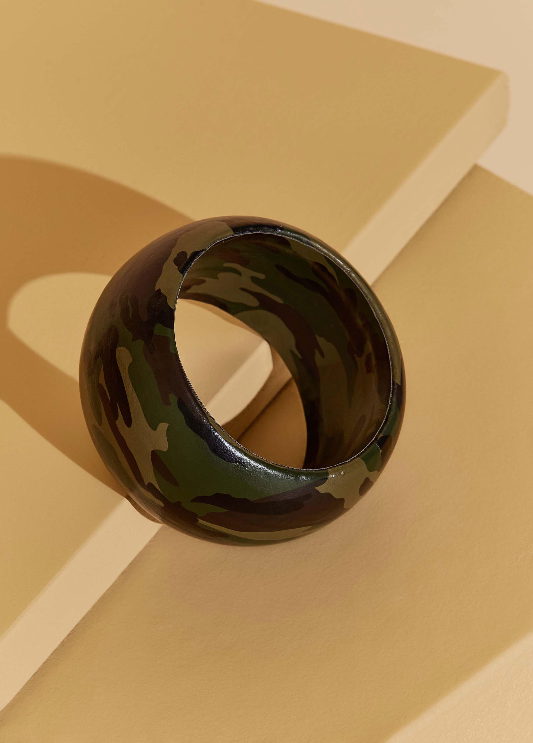 Plus Size Camo Print Faux Leather Bangle Ashley Stewart Product Image