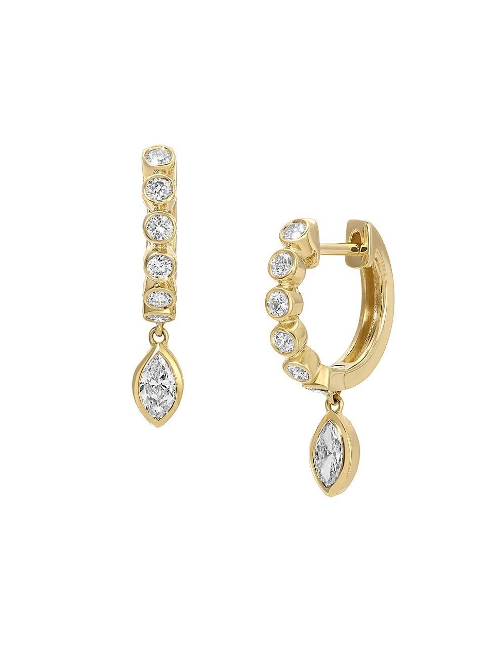 Womens Melrose 18K Yellow Gold & 0.71 TCW Diamond Huggie Earrings Product Image