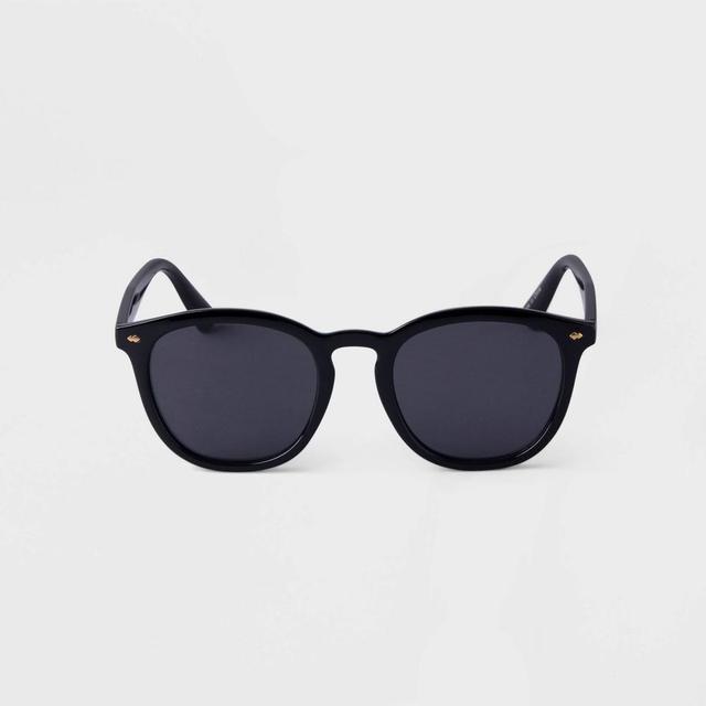 Men's Plastic Round Sunglasses - Goodfellow & Co™ Black Product Image