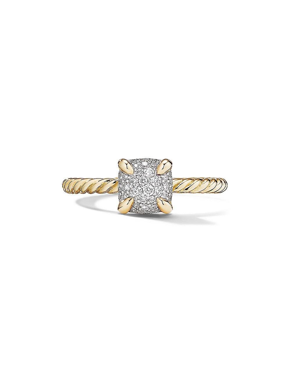 Womens Chtelaine Ring in 18K Yellow Gold with Full Pav Diamonds Product Image