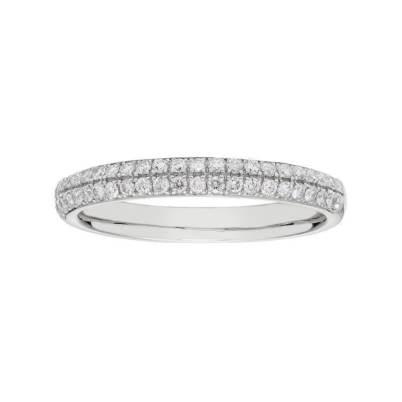 10k Gold 1/3 Carat T.W. Diamond Pave Wedding Ring, Womens White Product Image