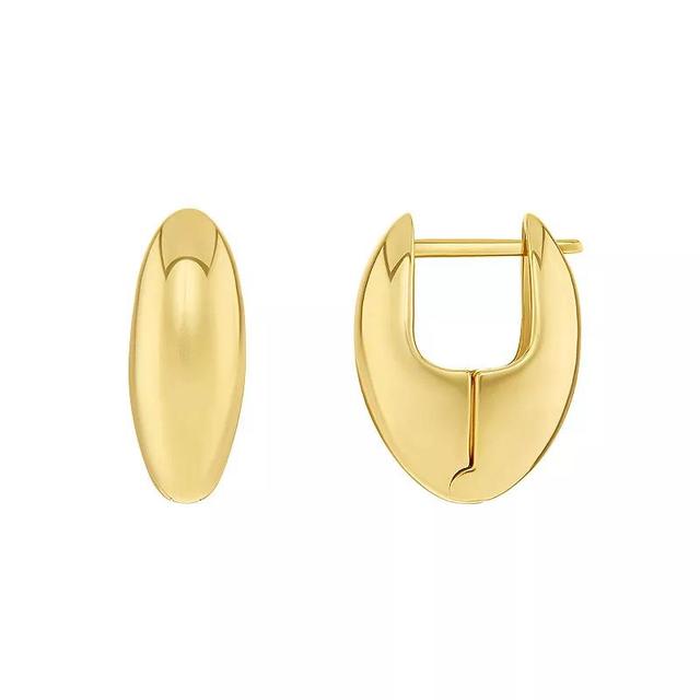 PRIMROSE 18k Gold Vermeil Polished Oval Dome Hoop Earrings, Womens Product Image