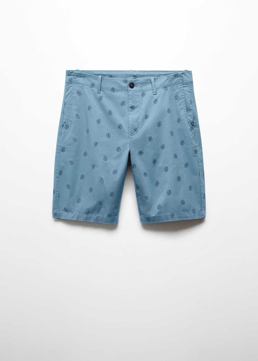 MANGO MAN - Printed cotton bermuda shorts sky blueMen Product Image