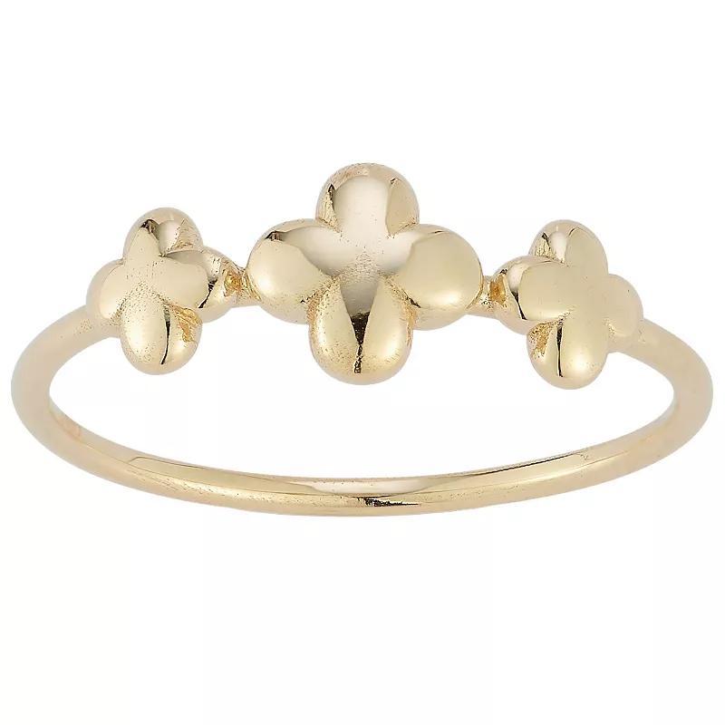 LUMINOR GOLD 14k Gold Tri Clover Ring, Womens Product Image