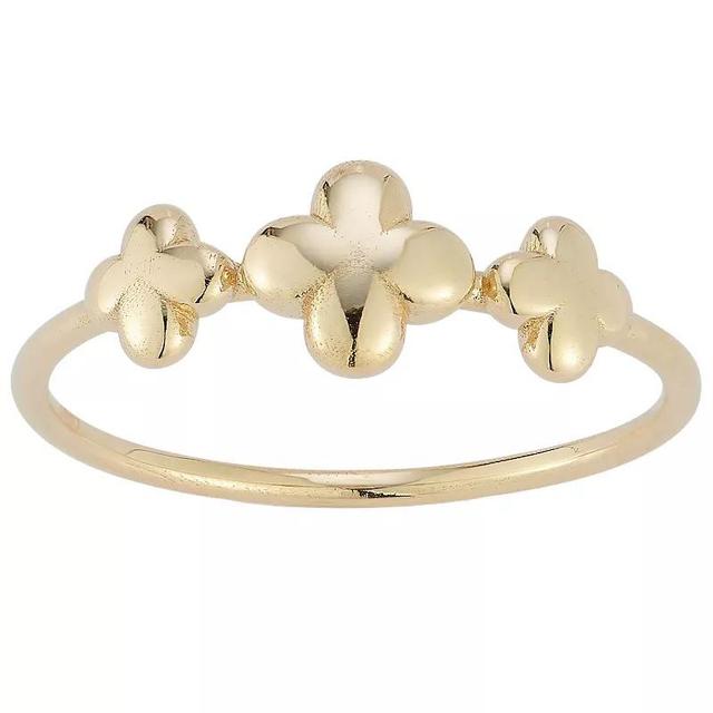 LUMINOR GOLD 14k Gold Tri Clover Ring, Womens Product Image