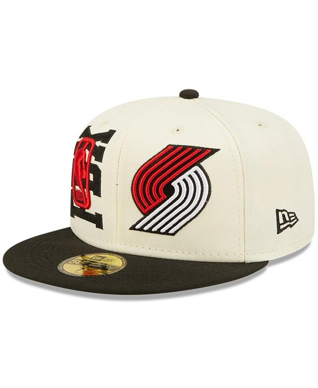 Mens New Era Cream/Black Portland Trail Blazers 2022 NBA Draft 59FIFTY Fitted Hat Product Image