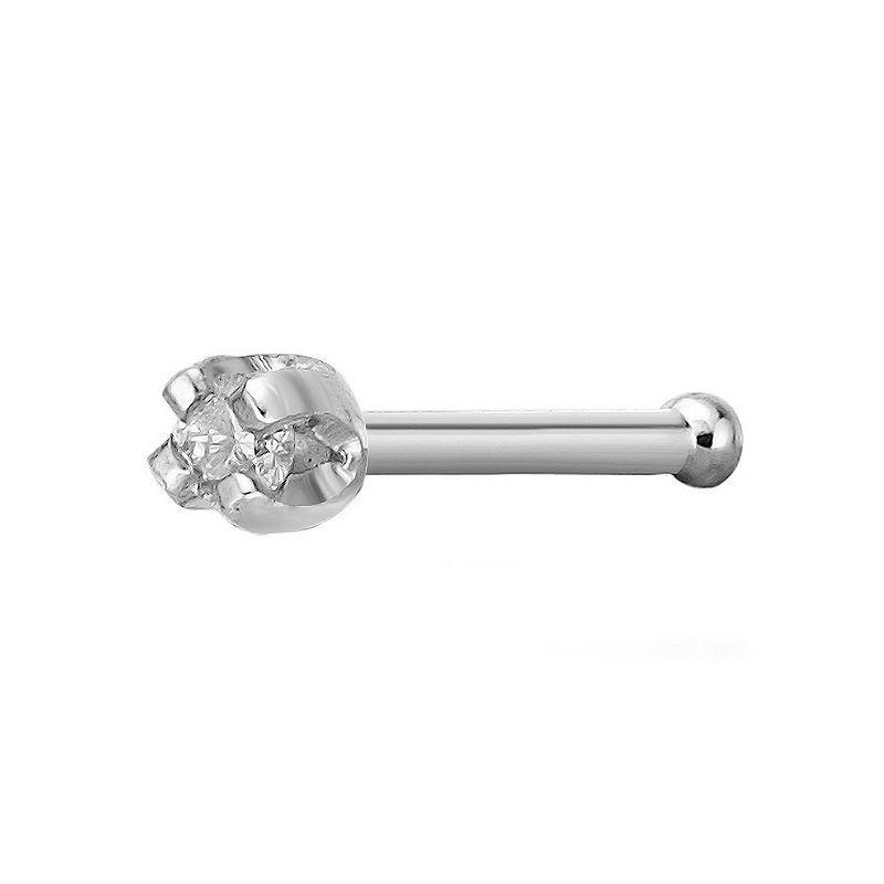 Lila Moon 14k Gold 1.3 mm Diamond Accent Nose Stud, Womens Product Image