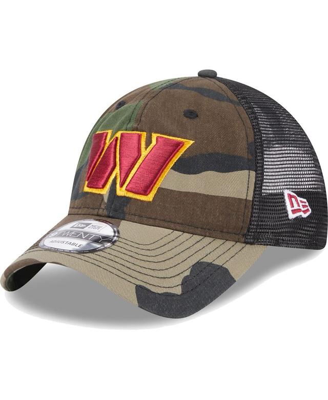 Men's New Era Camo/Black Washington Commanders Basic Trucker 9TWENTY Snapback Hat Product Image