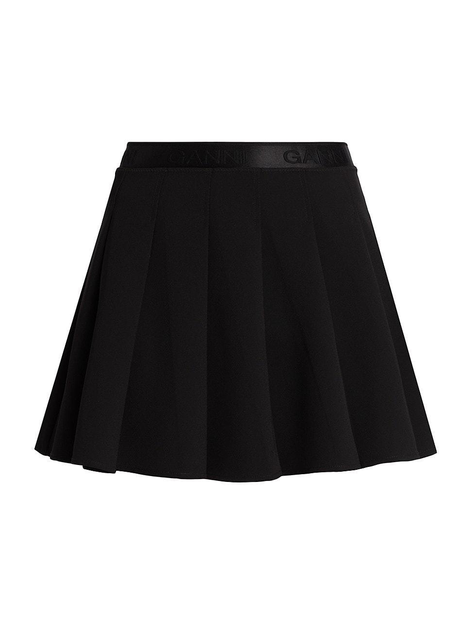 Womens Logo Pleated Twill Miniskirt Product Image