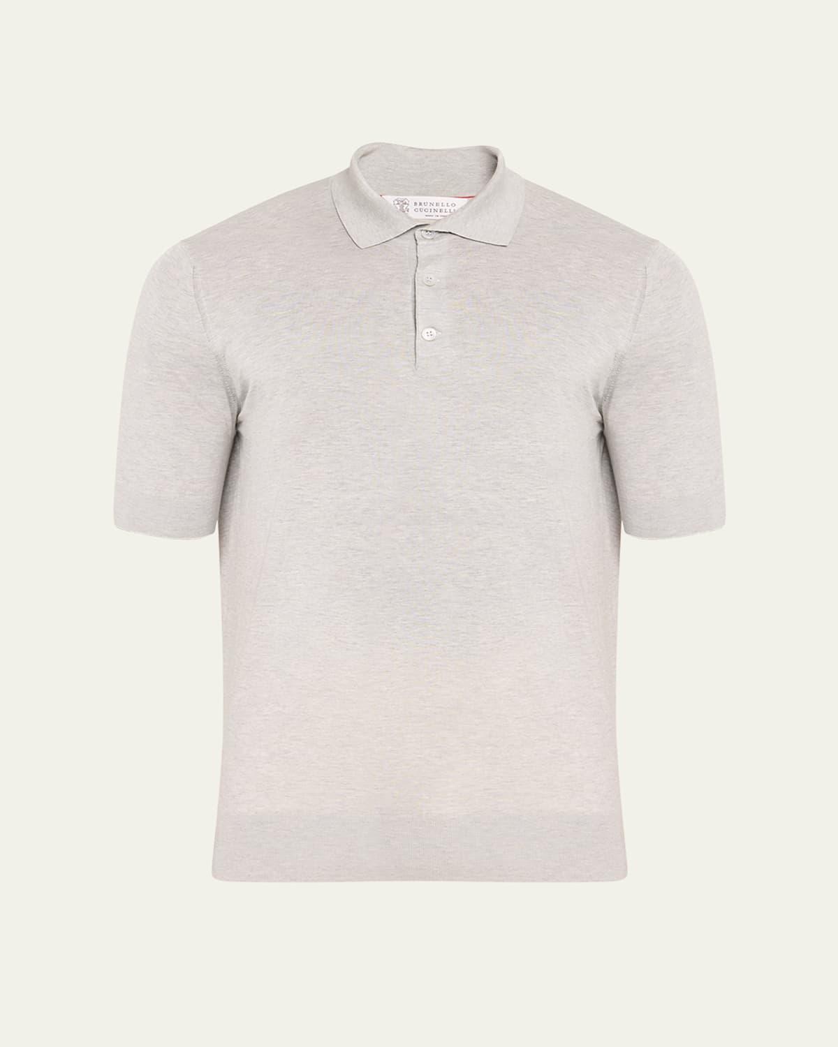 Mens Cotton-Silk Polo Shirt Product Image