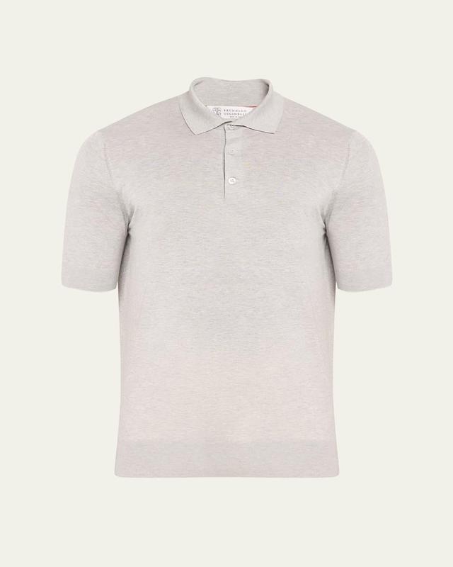 Mens Cotton-Silk Polo Shirt Product Image