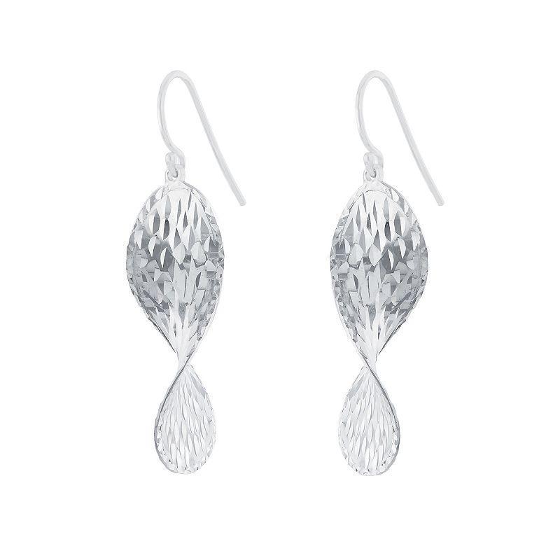 Athra NJ Inc Sterling Silver Textured Swirl Drop Earrings, Womens, Silver Tone Product Image