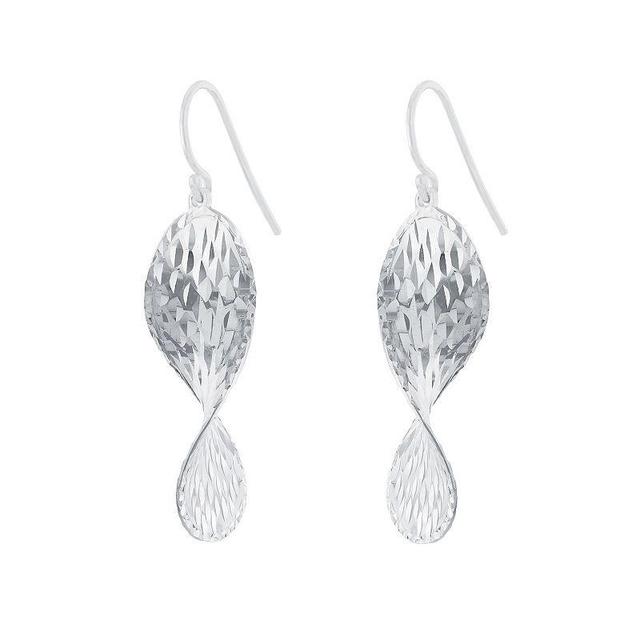 Athra NJ Inc Sterling Silver Textured Swirl Drop Earrings, Womens, Silver Tone Product Image