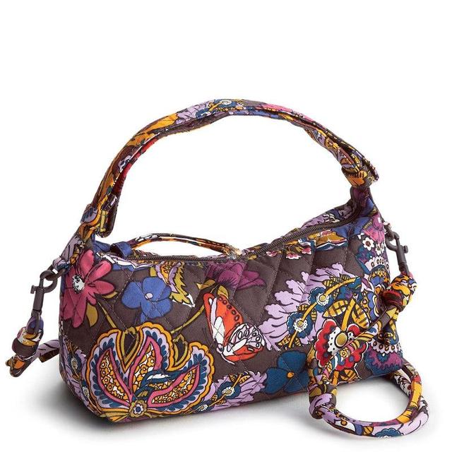 Vera Bradley Roxbury Crescent Crossbody Bags Women in Colorful Bouquet Brown/Purple Product Image