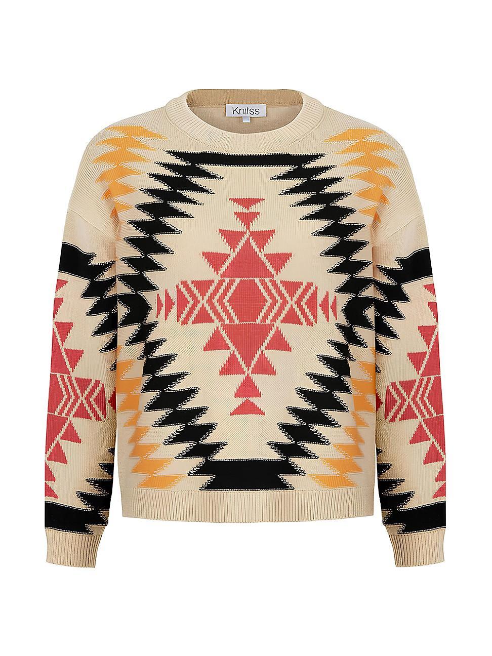 Womens Von Geometric Wool-Blend Sweater Product Image