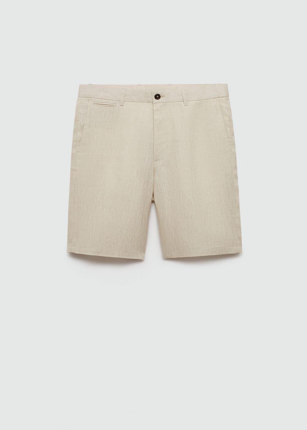 MANGO MAN - Slim fit 100% linen Bermuda shorts ecruMen Product Image