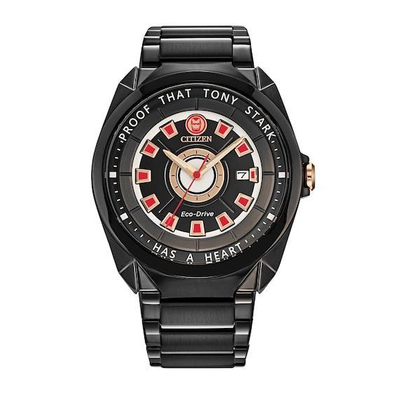 Men's Citizen Eco-DriveÂ® Tony Stark "I Love You 3000" Black IP Watch with Black Dial (Model: Aw1019-52W) Product Image