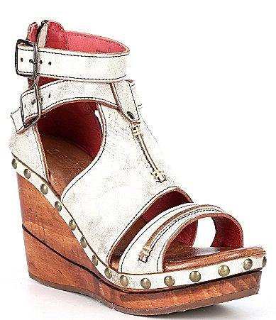 Bed Stu Princess Studded Leather Platform Wedge Sandals Product Image