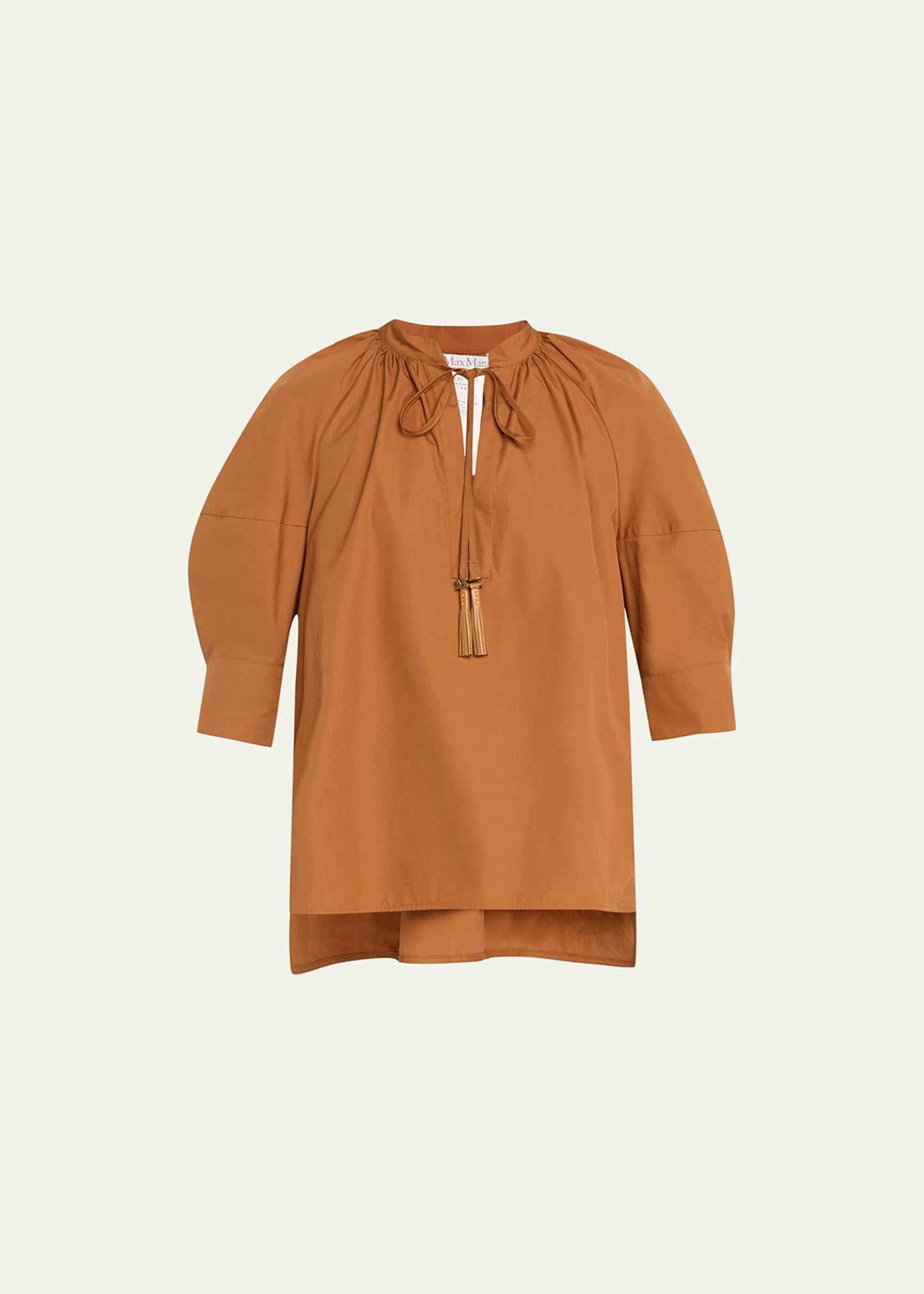 Carpi Tassel-Tie Poplin Blouse Product Image