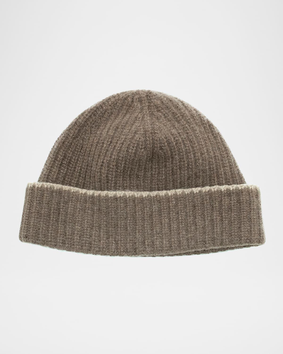 Men's English Rib Cashmere Beanie Product Image