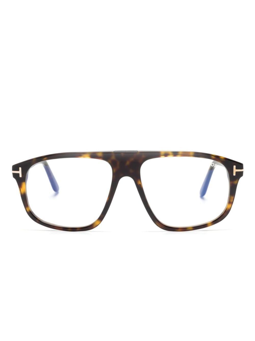 Ft5901b Tortoiseshell Pilot-frame Glasses In Brown Product Image